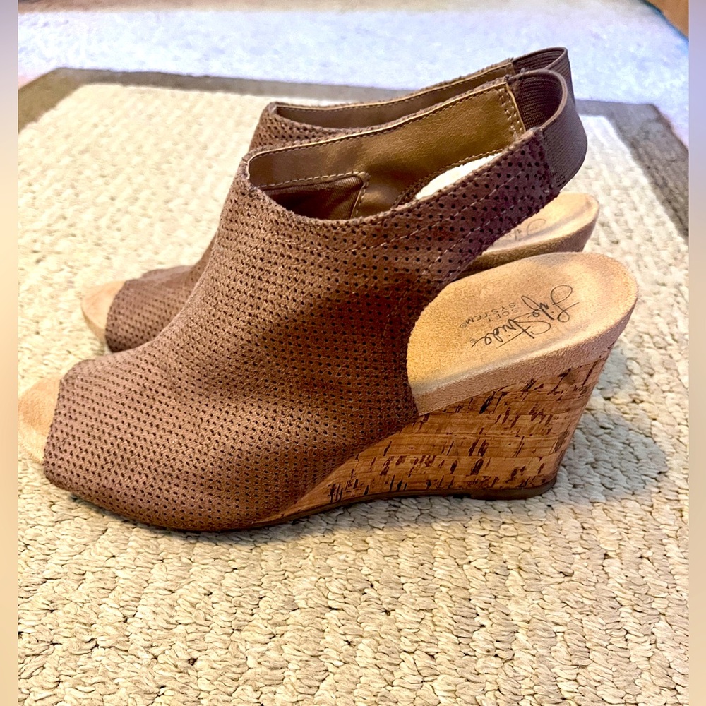 Life Stride | Henley Cork Wedges | Taupe | Size 8 | Women's